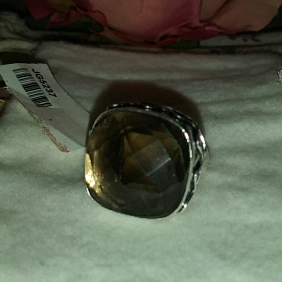 SS 20Ct Genuine Smokey Quartz Ring - Picture 7 of 7